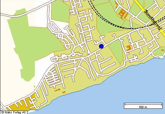 Kort over Svendborg... Bl plet er LowPain